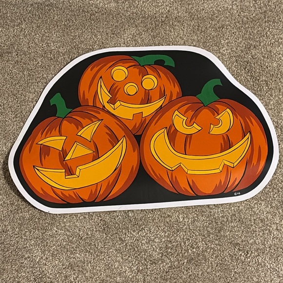Halloween Vinyl Placemat Kmart Vintage PumpkinTime Set (3) Pumpkins, Ghost Witch - Picture 6 of 16